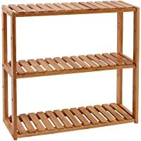 SONGMICS Estantería de Bambú para Baño- Librería- Organizador- Estantería de Almacanamiento de Pared- 60 x 15 x 54 cm…
